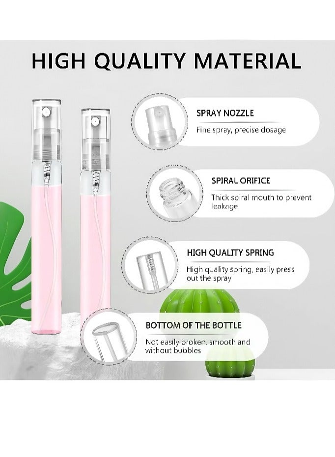 70PC Mini Spray Bottles 10ml Clear Glass Perfume Bottles Refillable Fine Mist Spray Bottles，transparent perfume glass bottle sample bottle, perfume cosmetic water spray bottle, reusable perfume sample spray container, travel size empty spray bottle. - Image 2