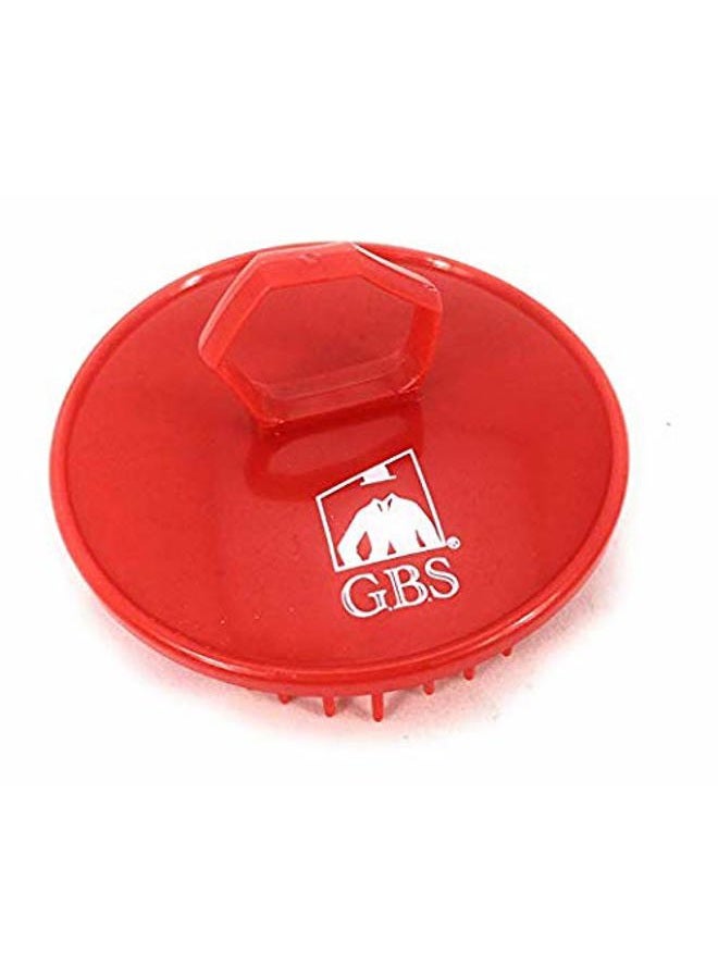 G.B.S Red Scalp Massager Shampoo Brush for Deep Cleaning Men's Hand Brush Plastic Growth Beard Brush Pet Grooming Round Palm Brush - Image 1
