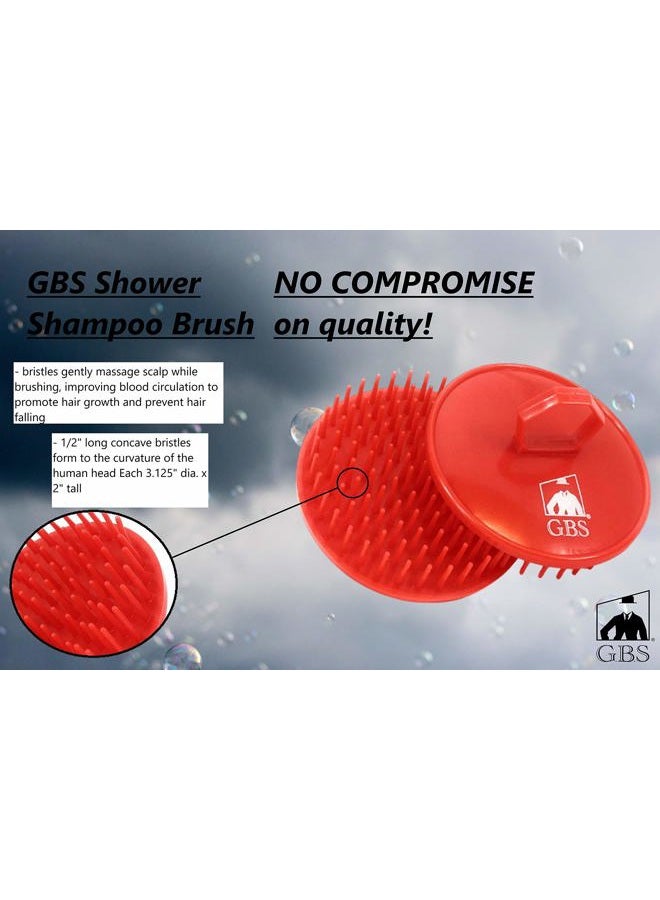 G.B.S Red Scalp Massager Shampoo Brush for Deep Cleaning Men's Hand Brush Plastic Growth Beard Brush Pet Grooming Round Palm Brush - Image 3
