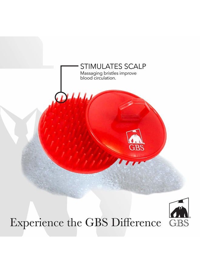 G.B.S Red Scalp Massager Shampoo Brush for Deep Cleaning Men's Hand Brush Plastic Growth Beard Brush Pet Grooming Round Palm Brush - Image 5