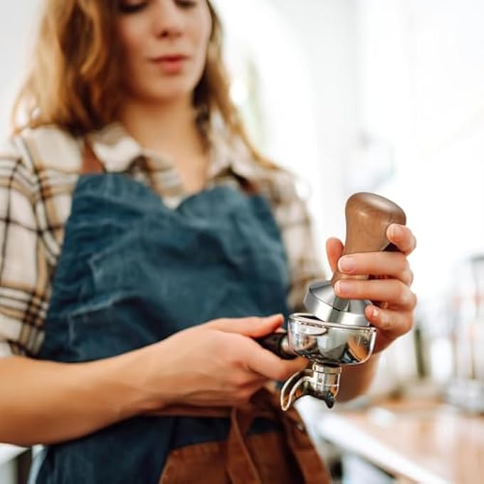 BIGTHREE Coffee Tamper 51Mm Espresso Press Barista Tamper Espresso Coffee Tamper With Stainless Steel Base  Wooden Handle For Coffee Grounds Barista Espresso Machines Accessories - Image 3