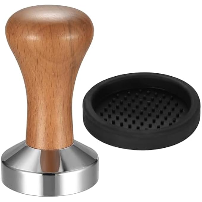 BIGTHREE Coffee Tamper 51Mm Espresso Press Barista Tamper Espresso Coffee Tamper With Stainless Steel Base  Wooden Handle For Coffee Grounds Barista Espresso Machines Accessories - Image 1