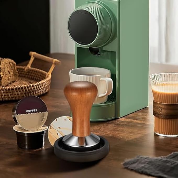 BIGTHREE Coffee Tamper 51Mm Espresso Press Barista Tamper Espresso Coffee Tamper With Stainless Steel Base  Wooden Handle For Coffee Grounds Barista Espresso Machines Accessories - Image 2