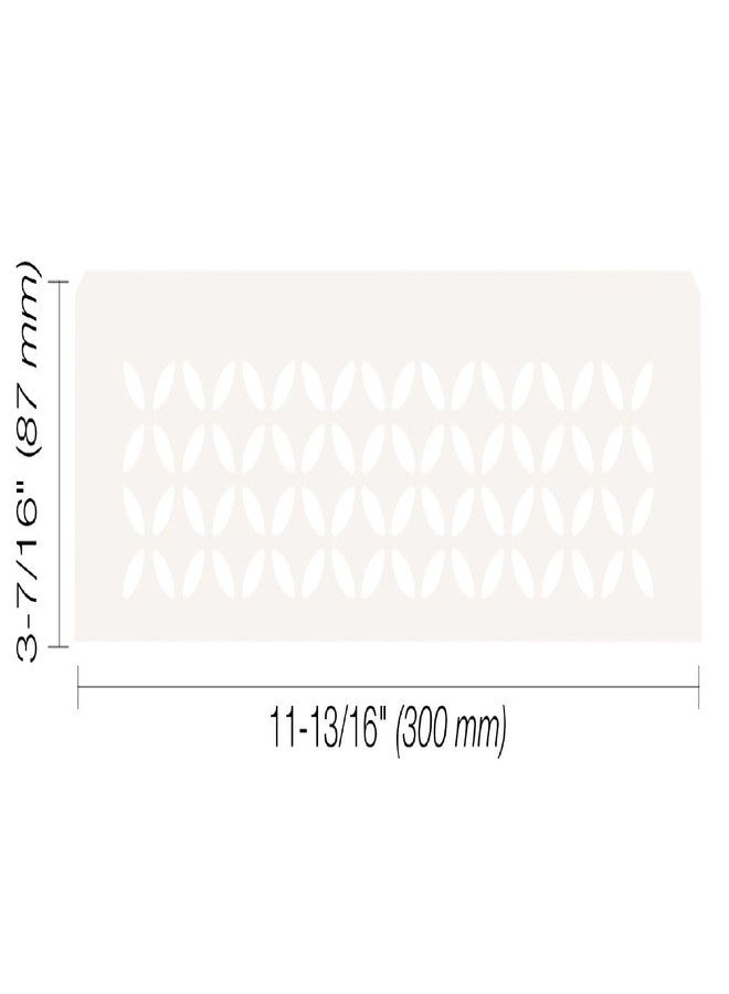 Schluter Rectangular Shelf for Prefabricated Kerdi Board SN/-SNLT Niches - 4mm Thick, Floral Design, Aluminum Material, Matte White Finish - SNS1D5MBW - Image 2