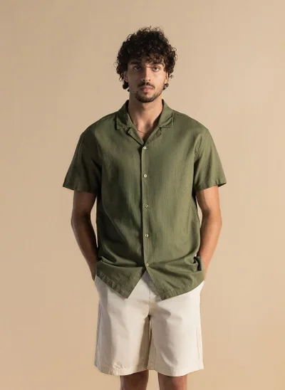 SHAPES LINEN BLEND RELAXED-FIT SHIRT