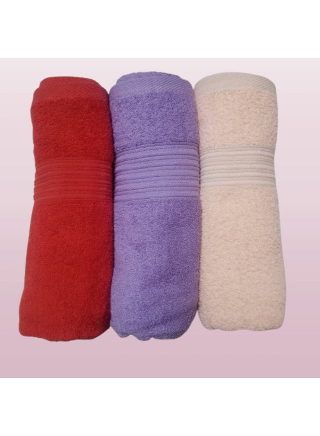 High-quality cotton towel set, 50x100 cm, 3 pieces.