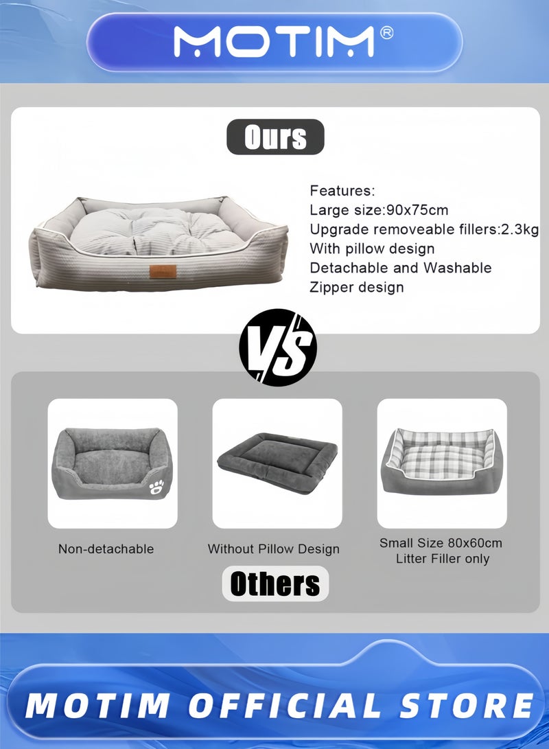 Motim Large Dog Bed Pet Sofa Lounger Puppy Couch Removable Machine Washable Cover Cushion Big Cat Kennel Cot - Image 3