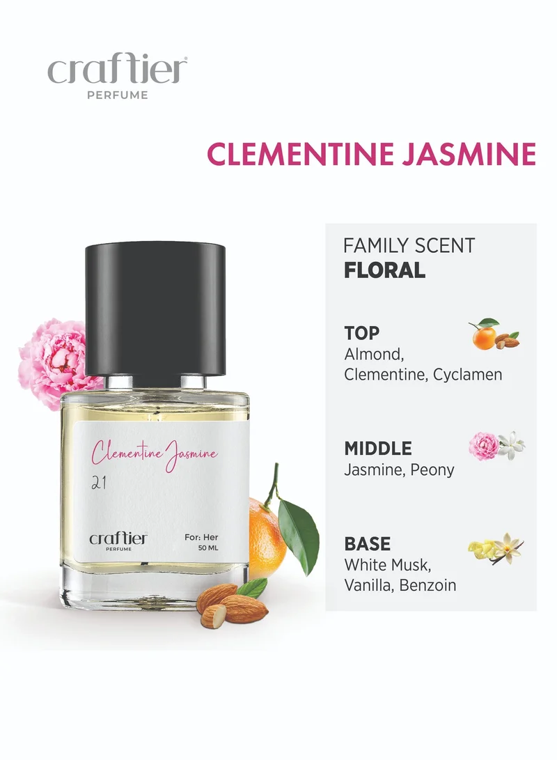 Craftier Perfume Inspired-Cinema CLEMENTINE JASMINE - Inspired of-CINEMA, Eau De Parfum for Women - 50ml, Long Lasting Floral Fragrance Upto 16 Hrs, Travel Size Women's Perfume for Women | Best Price UAE