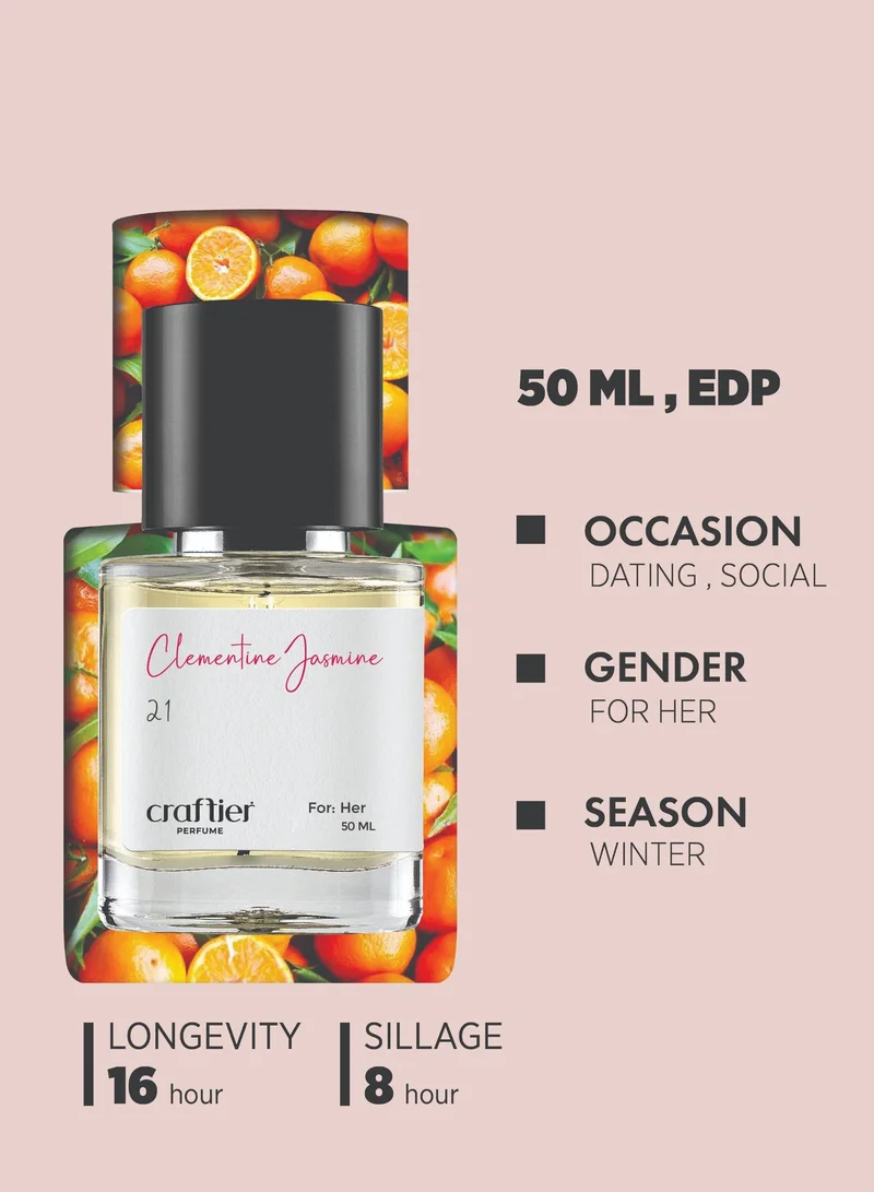 Craftier Perfume Inspired-Cinema CLEMENTINE JASMINE - Inspired of-CINEMA, Eau De Parfum for Women - 50ml, Long Lasting Floral Fragrance Upto 16 Hrs, Travel Size Women's Perfume for Women | Best Price UAE