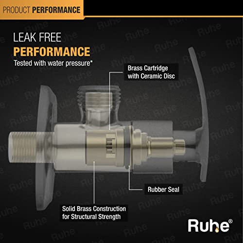 Ruhe® Angle Valve | Vega Brass Angle Valve with Wall Flange (Chrome Finish) | (Pack of 4) - Image 5