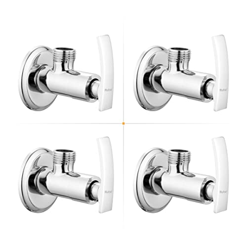 Ruhe® Angle Valve | Vega Brass Angle Valve with Wall Flange (Chrome Finish) | (Pack of 4) - Image 1