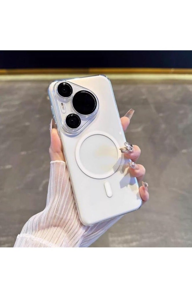 Case for Huawei Pura 80 Ultra, Compatible with Mag-safe, Anti-Yellowing, Anti-Fall Drop Protection, Shockproof Slim Magnetic Phone Cover for Pura 80 Ultra 5G, Transparent - Image 1