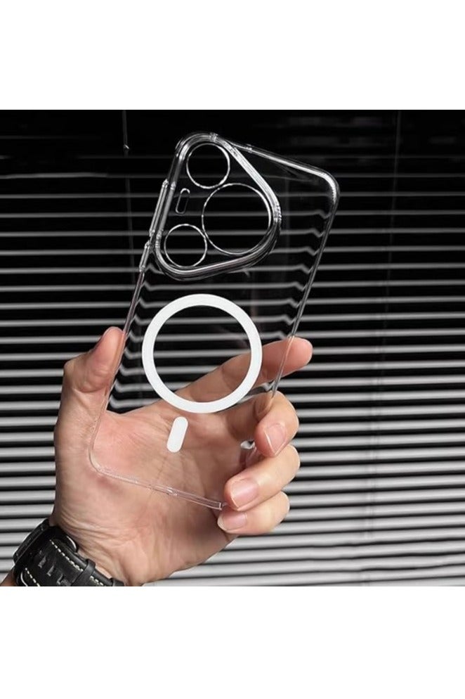 Case for Huawei Pura 80 Ultra, Compatible with Mag-safe, Anti-Yellowing, Anti-Fall Drop Protection, Shockproof Slim Magnetic Phone Cover for Pura 80 Ultra 5G, Transparent - Image 3