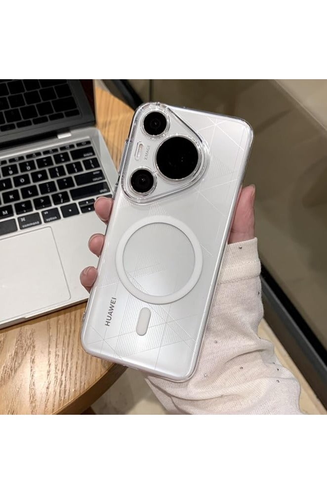 Case for Huawei Pura 80 Ultra, Compatible with Mag-safe, Anti-Yellowing, Anti-Fall Drop Protection, Shockproof Slim Magnetic Phone Cover for Pura 80 Ultra 5G, Transparent - Image 4