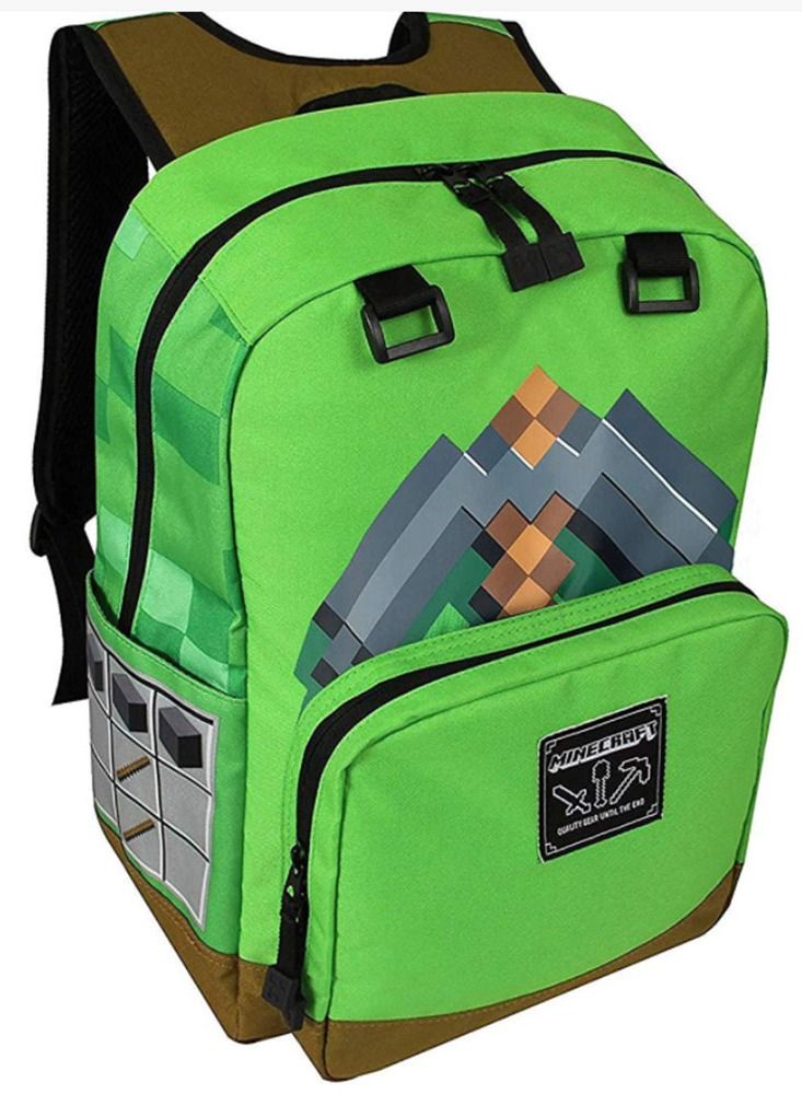 ماين كرافت Minecraft Print Backpack Bookbag For Kid School Student Traveling Birthday Gift 17 inches - Image 1