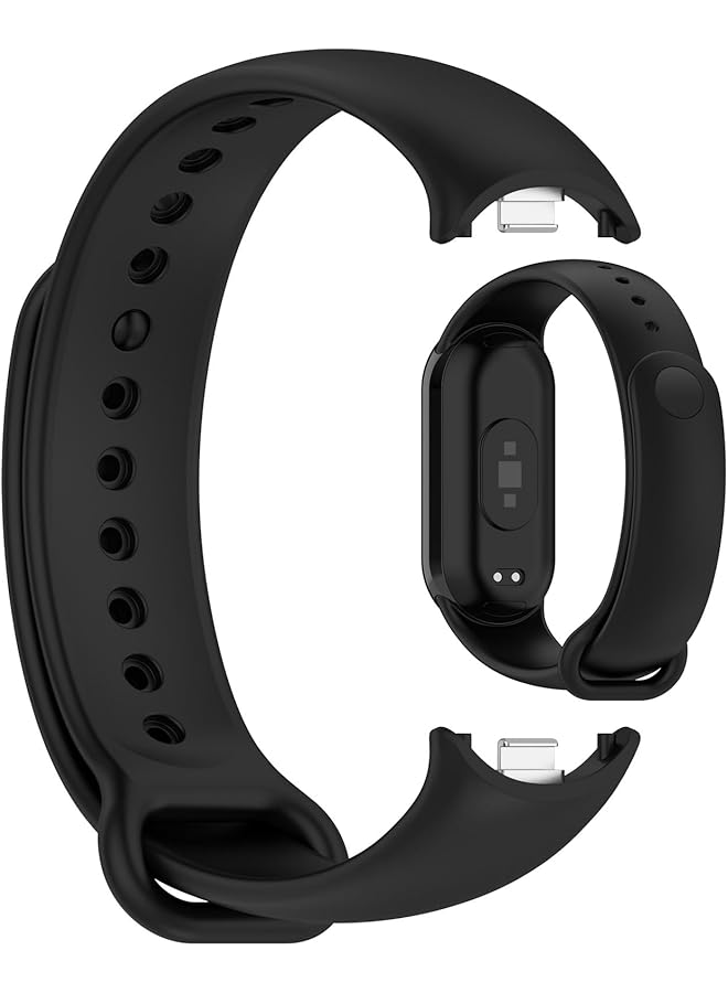 erorex Compatible With Xiaomi Band 9 Replacement Band Watch Band Of Silicone Wrist Strap Compatible With Xiaomi Band 9 Black  - Image 2