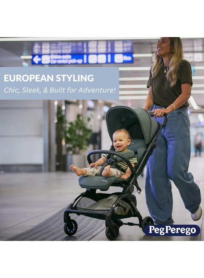 Peg Perego Volo - Lightweight Travel Stroller - Overhead bin Compatible - from Birth up to 50 lbs. -Blue Shine (Blue & Copper) - Image 5