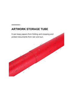 WYBOT Poster Carrying Case Paper Drawing Mailing Tubes Shipping Calligraphy Painting Document Tubes Pull out Artwork Poster Blueprints Tube Holder Red Construction Paper Roll 