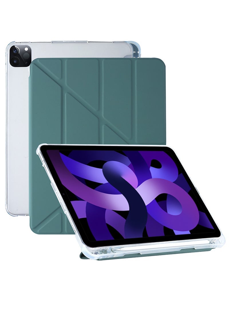 Captaintech Pro 12.9 2022 Case 6th/5th/4th/3rd Generation with Pencil Holder 【Support 2nd Gen Apple Pencil Wireless Charging】 PU Smart Case Cover for iPad Pro 12.9 2022/2021/2020/2018