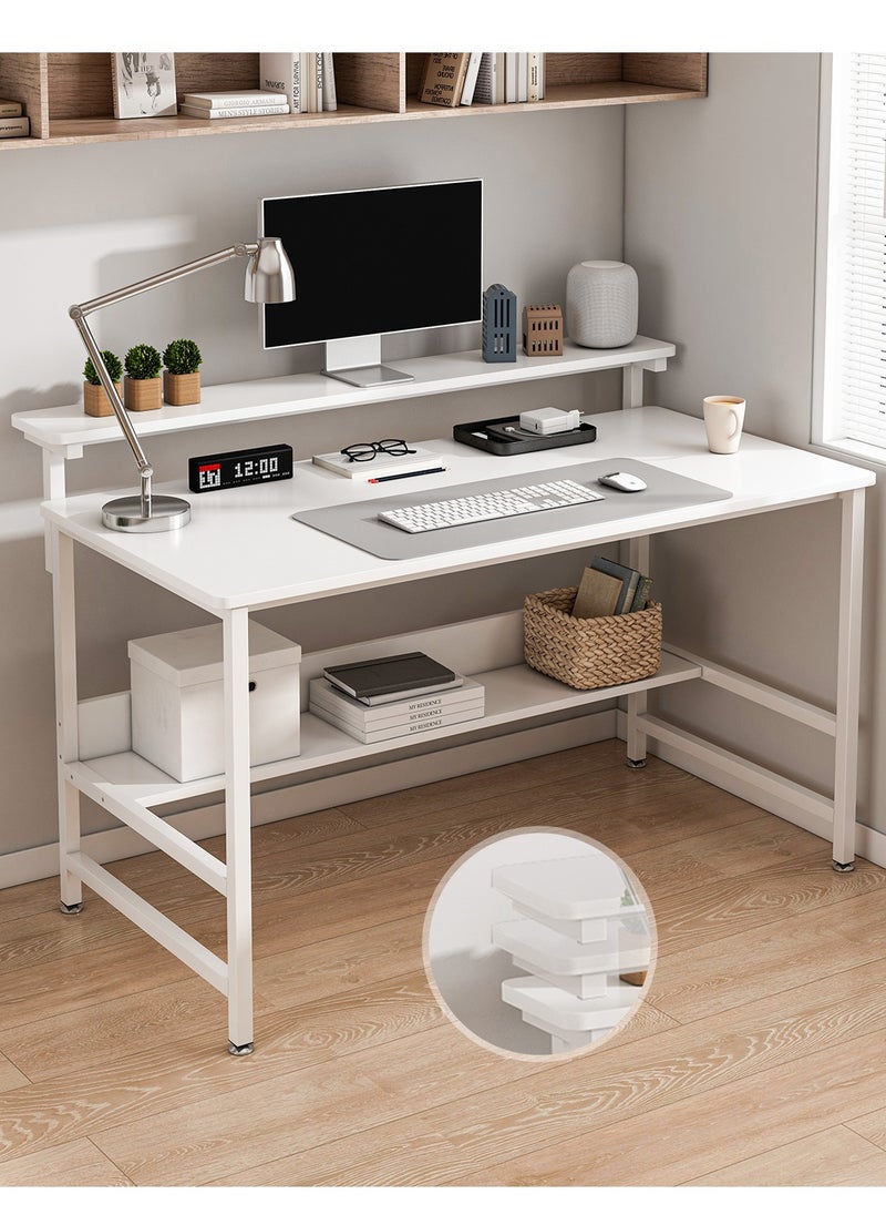 Lafulaifu Gaming Desk with Storage Layer Computer Desk  Home Office Small Desk with Monitor Stand, 3 Height Adjustable Monitor Rack Writing Desk  - Image 1