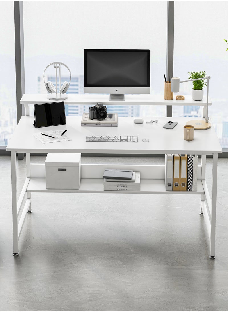 Lafulaifu Gaming Desk with Storage Layer Computer Desk  Home Office Small Desk with Monitor Stand, 3 Height Adjustable Monitor Rack Writing Desk  - Image 4