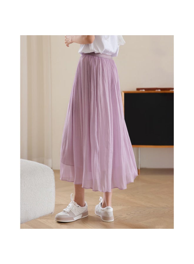 Dme "Flowing Light Pleated Skirt" ستايل ربيعي إنترنت مشهور خصر مرن Flowing Light Pleated Umbrella Skirt للنساء - Image 5