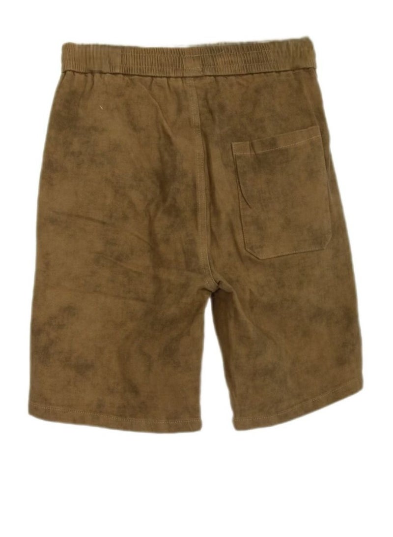 الأناقة  شورت كارجو اوفر سايز  مغسول بجيوب امامية - Baggy Short - Image 3