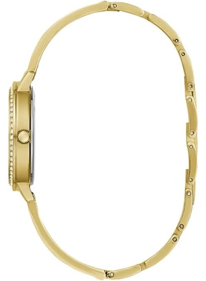 Guess TRI LUXE Women's Gold-Tone Analog Watch with Crystal Embellishments GW047474L2 - Image 3