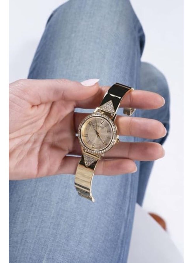 Guess TRI LUXE Women's Gold-Tone Analog Watch with Crystal Embellishments GW047474L2 - Image 5
