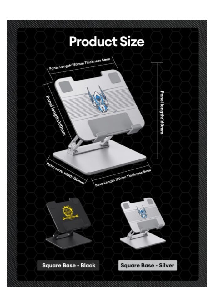 TRANSFORMERS Aluminum Alloy Laptop and Tablet Portable Desk Stand Silver - Image 5