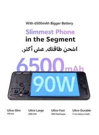 V70 Lite AI 5G Dual SIM Elegant Black 8GB RAM 128GB (90 W Charger Supporting) With Exclusive Gifts Earbuds And 24 Months Warranty + 1 Year Screen Replacement - Middle East Version - view 3