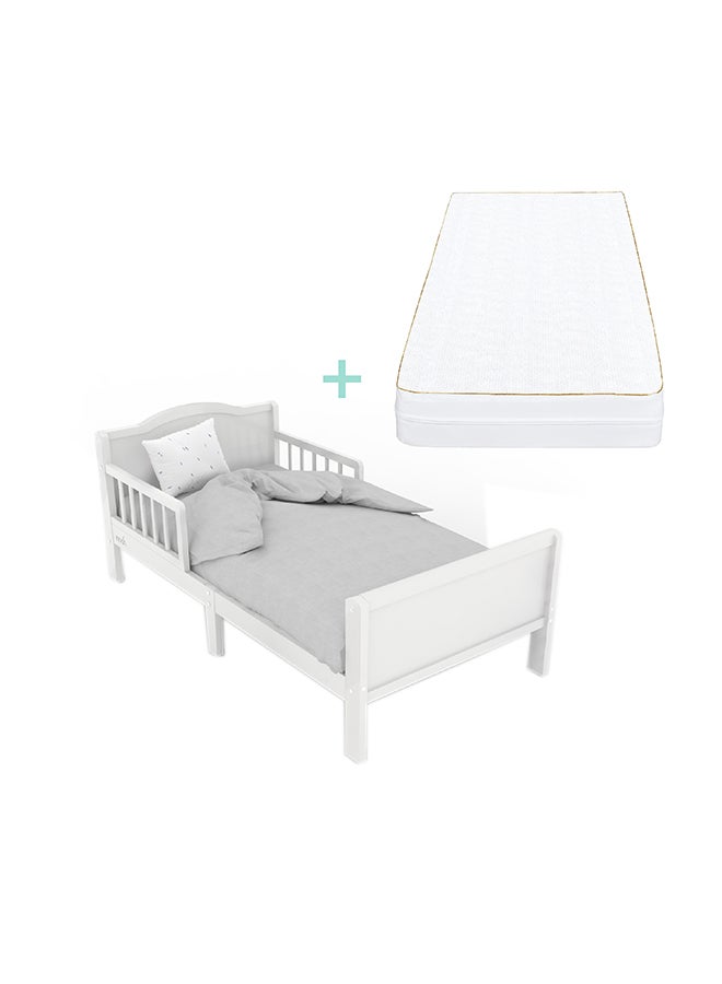 Moon Wooden Toddler Bed 143x73x60 With Mattress 140x70x10 Cm - Image 1