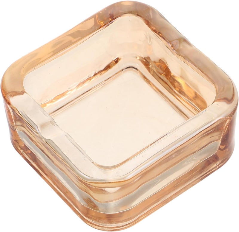 TOYANDONA Glass Ashtray Amber Decorative Ashtray for Smokers Modern Indoor Outdoor Use Car and Home Patio Accent - Image 1