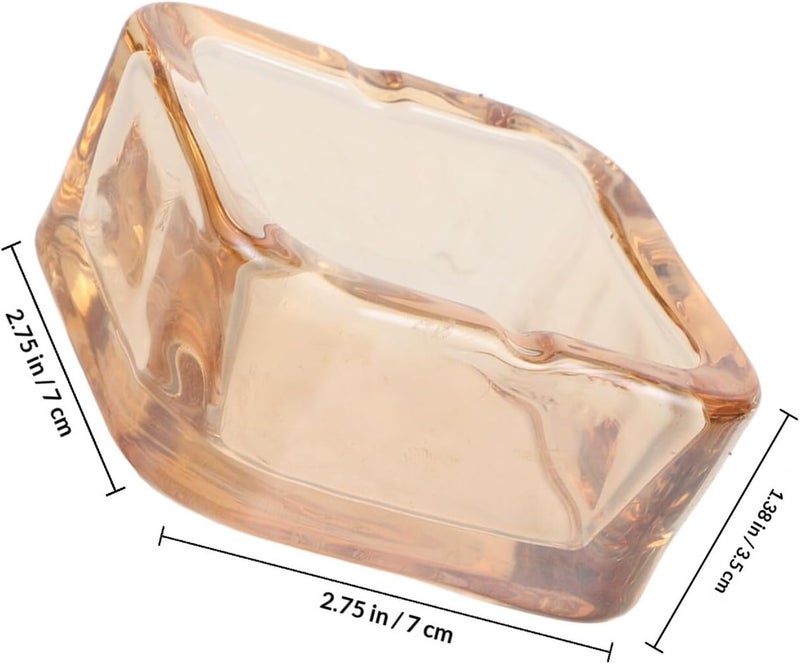 TOYANDONA Glass Ashtray Amber Decorative Ashtray for Smokers Modern Indoor Outdoor Use Car and Home Patio Accent - Image 2