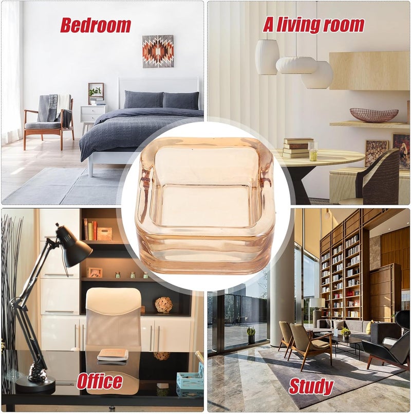 TOYANDONA Glass Ashtray Amber Decorative Ashtray for Smokers Modern Indoor Outdoor Use Car and Home Patio Accent - Image 3
