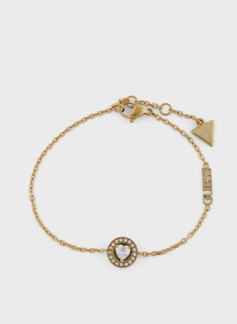 GUESS Solitaire Heart Crystal Bracelet