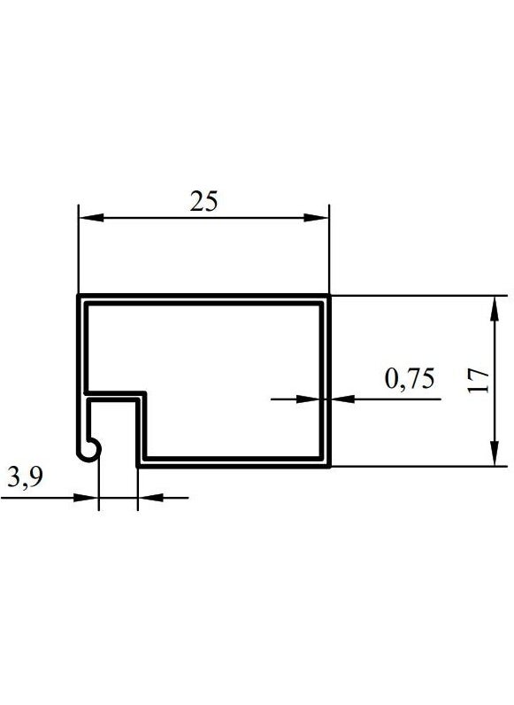 Kent Aksesuar 17 x 25 Fly Screen Profile Black / 6 Mt 