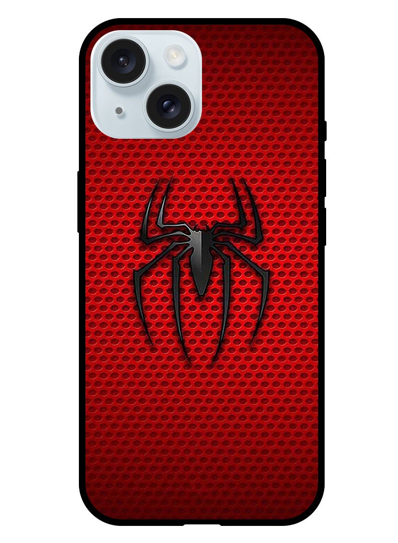 Theodor Protective Case Anti Scratch Shock Proof Bumper Cover For iPhone 15 Red Spiderman Logo - Image 1
