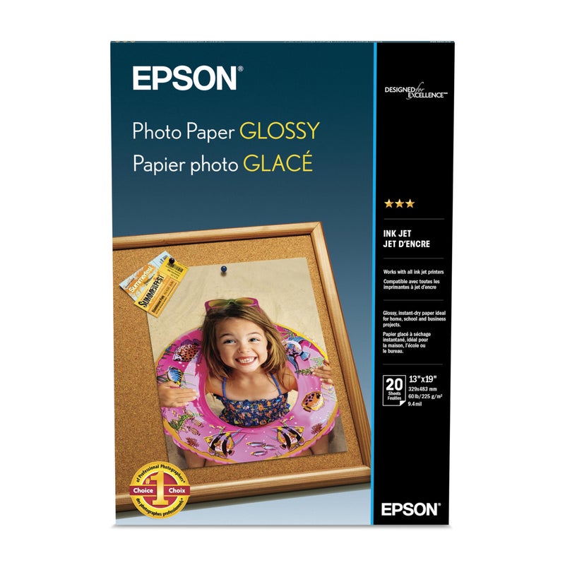 Epson Photo Paper Glossy, 13 x 19 Inches, 20 Sheets (S041143) - Image 1
