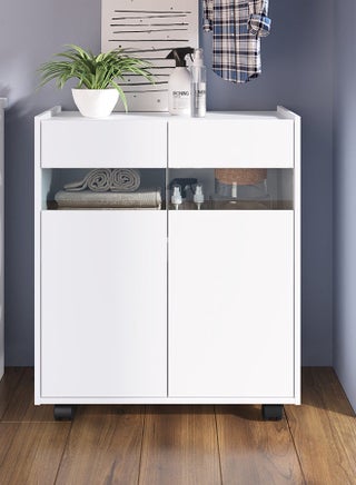 Banette 2 Door Laundry Cabinet 2 Tier Modern Design Wooden Laundry Organiser Cupboard Space Saving Display Storage Rack For Home White - pzsku/ZC152185F7DB1ECA6C6E2Z/45/_/1678957945/db4dc2ce-4aa9-4475-a621-80f955bfb8eb