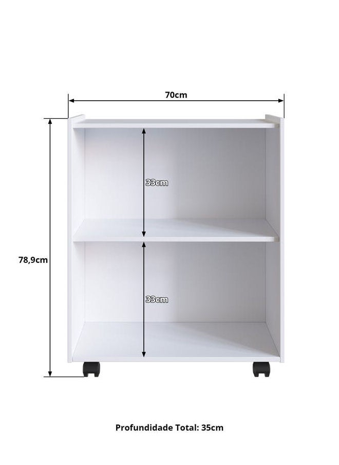 DANUBE HOME Banette 2 باب خزانة الغسيل 2 الطبقة التصميم الحديث خشبية الغسيل المنظم خزانة توفير مساحة عرض تخزين الرف للمنزل الأبيض  - Image 2