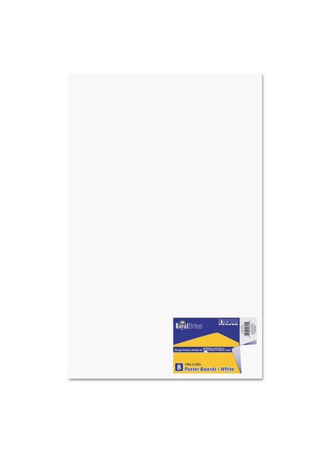 Royal Brites 24324 Premium Coated Poster Board, 14 X 22, White, 8/Pack 