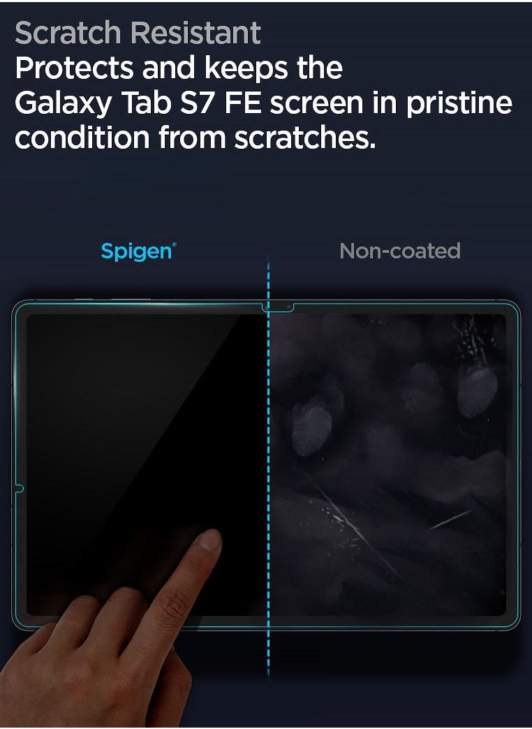 Spigen - GLAStR EZ-Fit Tempered Glass Screen Protector with installation kit for Samsung Galaxy Tab S7 FE - Image 1
