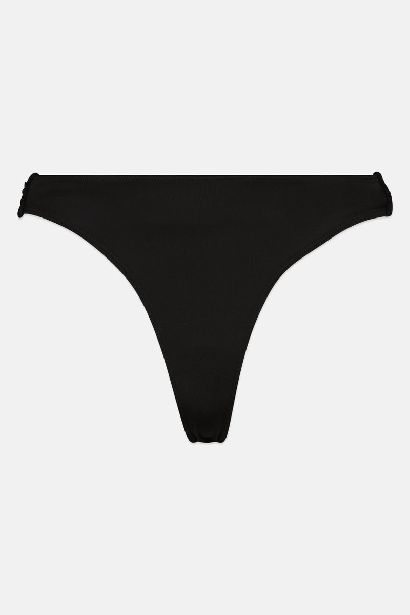 MONKI Women Plain Pull On Bikini Bottom, Black - Image 2