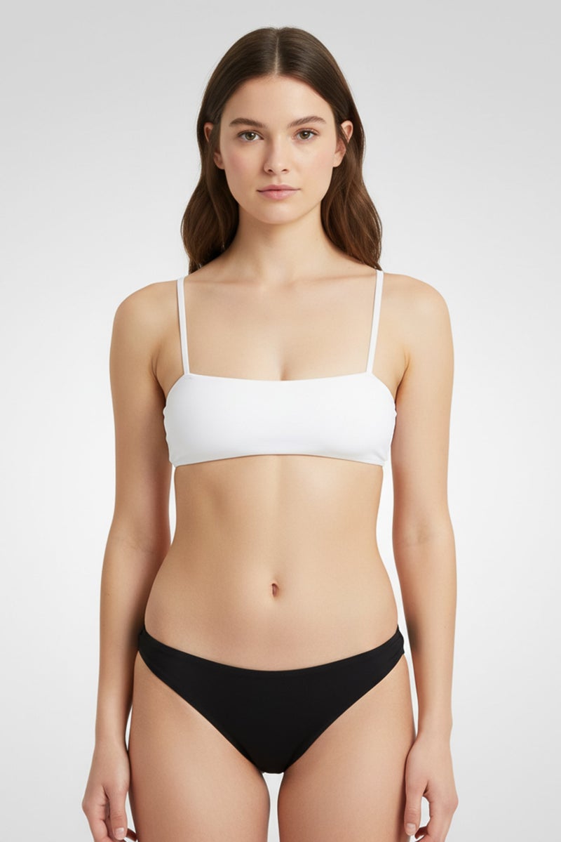MONKI Women Plain Pull On Bikini Bottom, Black - Image 1