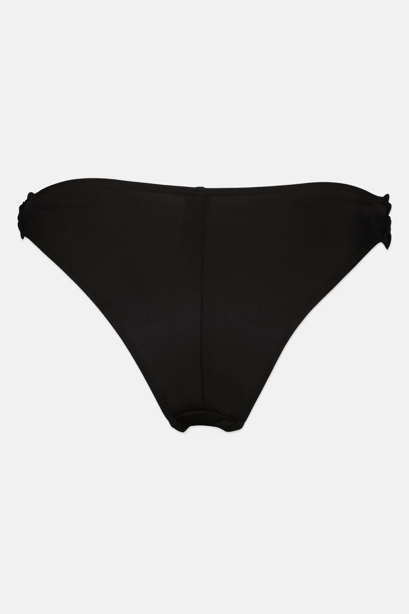 MONKI Women Plain Pull On Bikini Bottom, Black - Image 3