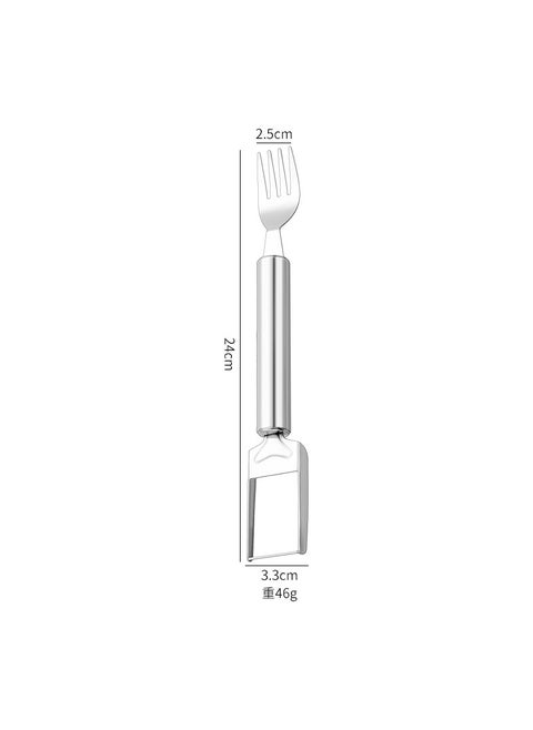 Stainless Steel Watermelon Cutting Artifact Multifunctional Watermelon Fork Melon Cutting Splitter Creative Cutting Melon Cutting Tool Fruit Fork Round tube handle
