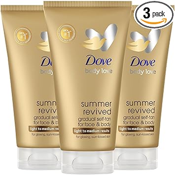Dove 3 Packs of Dove Derma Spa Summer Revived Fair to Medium Face Cream with Cell Moisturisers 75ml - Image 1