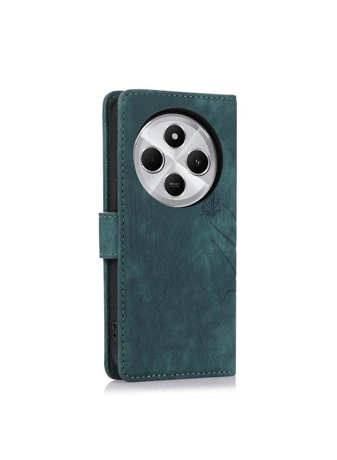 erorex Case For Redmi 14C 4G / Poco C75 Orchid Butterfly Embossed Leather Phone Case - Image 3