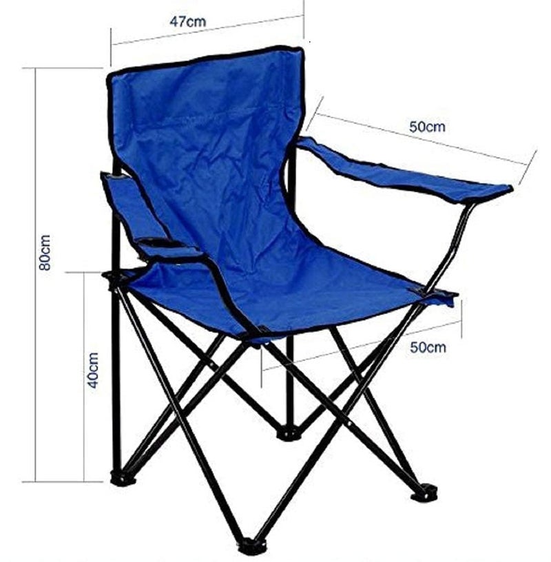 Sampton Portable Lightweight Folding Camping Chairs for Fishing Beach Picnic Outdoor Chairs with Free Carry Bag Portable Folding Chair with Arm Rest and Cup Holder Multicolor - Image 3